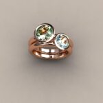 Solitaire Ring | Verlobungsring "MOON" Brilliant runder Diamant Bezel 1Point Wire