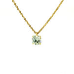 Halskette (Necklace): 4-Prong Pendant (Anhänger mit Anker-Kette). Labor Diamanten, Lab Grown Diamonds Schmuck. Green World Diamonds.