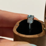 Solitaire & Engagement Ring: 3-Stone "Princess" 4-Prong Knife-Edge. Lab Grown Diamonds. Green World Diamonds.