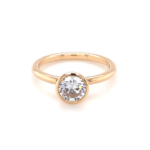Solitär & Verlobungsring (Engagement Ring): Solitaire “MOON” Bezel Runddraht. Labor Diamanten, Lab Grown Diamonds. Green World Diamonds.