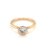 Solitaire Ring | Verlobungsring "MOON" Brilliant runder Diamant Bezel 1Point Wire