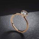 Solitaire Ring | Verlobungsring | Engagement Ring “MOON” Brilliant runder Diamant Bezel 1Point Wire - Lab Grown Diamonds