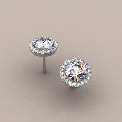 Ohrstecker Halo 1 | Ohrstecker | Ear Studs | Ohrringe | Earrings. Labor Diamanten, Lab Grown Diamonds, Zuchtdiamanten. 100% echte Diamanten: IGI, GCAL, GIA Zertifikat.