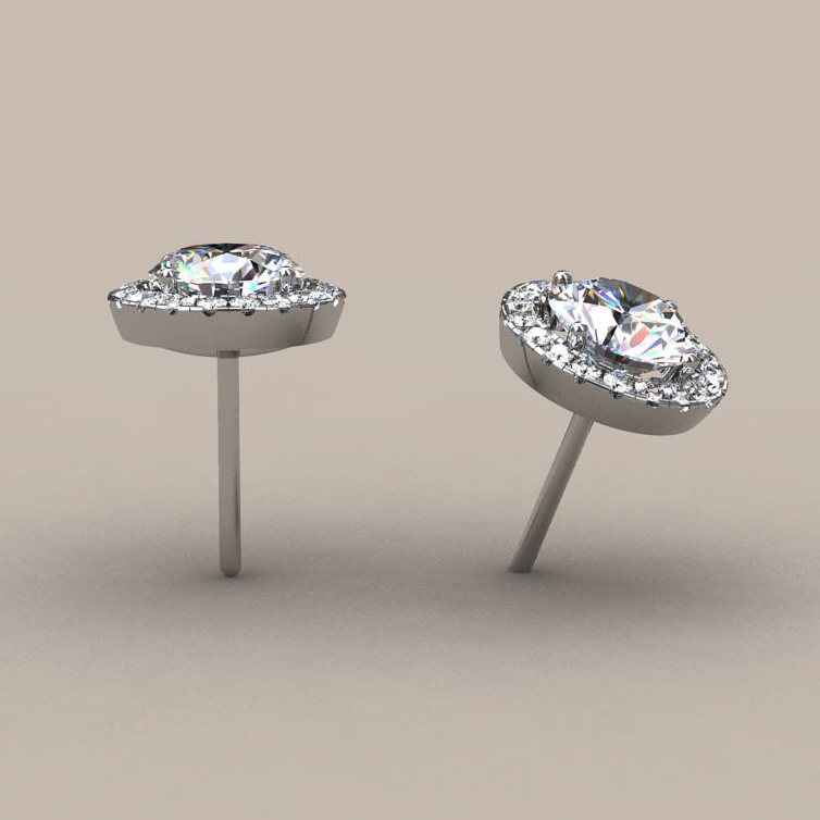 Ohrstecker Halo 3 | Ohrstecker | Ear Studs | Ohrringe | Earrings. Labor Diamanten, Lab Grown Diamonds, Zuchtdiamanten. 100% echte Diamanten: IGI, GCAL, GIA Zertifikat.