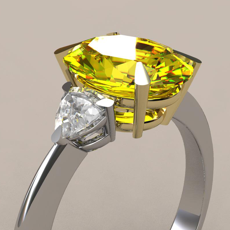 Solitaire | Verlobungsringe «2Trillion & Oval Princess Ring» | Solitär | Solitaire Ringe | Verlobungsringe | Engagement. Labor Diamanten, Lab Grown Diamonds, Zuchtdiamanten. 100% echte Diamanten: IGI, GCAL, GIA Zertifikat.