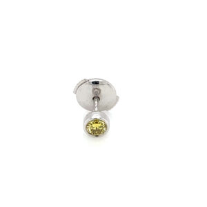 Diamant Ohrstecker EarStud Bezel NUDE (invisible) YELLOW - Foto 1
