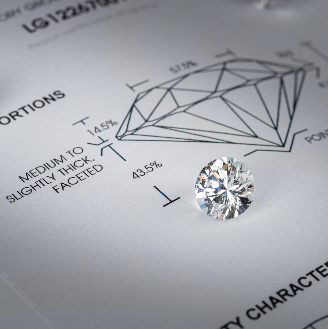 Round Brilliant, runder weisser Diamant mit IGI Zertifikat