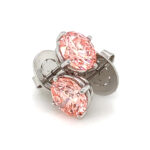 Earstuds, Ohrstecker 4ct total 2 & 2ct Fancy Color PINK 4Bubbles 4Prong Ohrstecker Earstuds - Foto