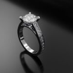 Solitaire Ring | Verlobungsring FAIRY SUMMER Brilliant runder Diamant 4Prong Tiger 1Point Korn Cathedral CAD1