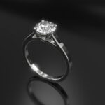 Solitaire Ring | Verlobungsring FAIRY SNOW Brilliant 4Bubble 1Point Cathedral