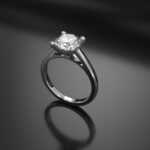 Solitaire Ring | Verlobungsring | Engagement Ring FAIRY SUN Brilliant runder Diamant 4Prong Bubble 1Point Cathedra - 1l