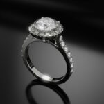 Solitaire Ring | Verlobungsring FAIRY HONEY HALO 4Tiger Sidestones Gallerystone Cathedral 1