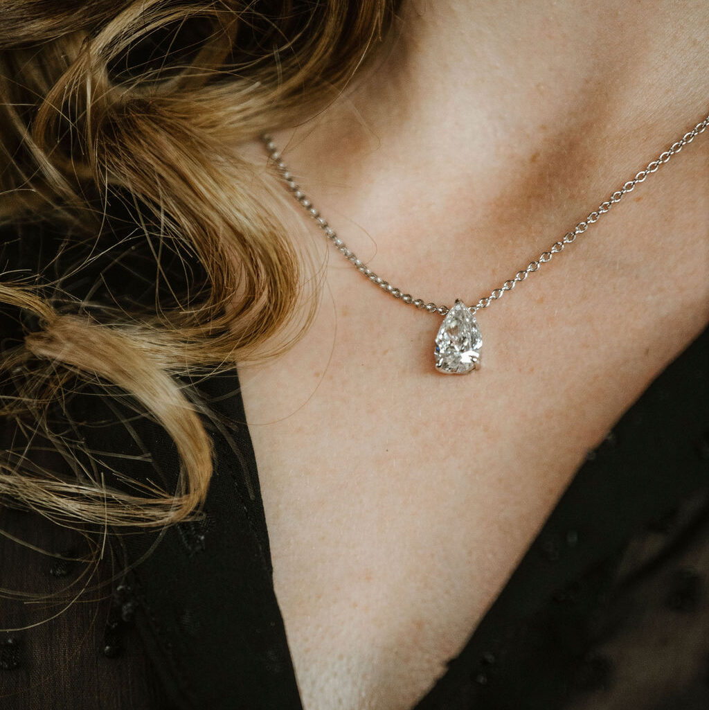 “WATERDROP / PEAR TIGER”Diamant Halskette Necklace Pendant 1