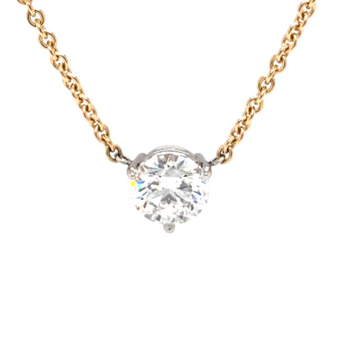 BICOLOR 4N Rosègold & PT95 Platinum EDEN 3TIGER CLAWS FIX Necklace - Pendant Diamant Halskette
