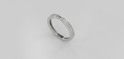 EDEN APPLE MINT Twist Design Shared bead bright setting Eternity Ring Alliance Ring 1