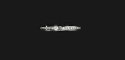 EDEN APPLE MINT Twist Design Shared bead bright setting Eternity Ring Alliance Ring 6