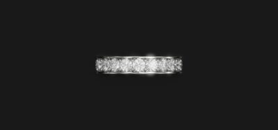 3mm Big Size - EDEN MINT Shared bead bright setting Eternity Ring Alliance Ring 6